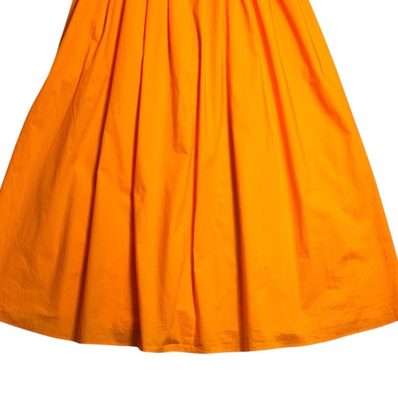 Farm Rio Orange Corset Pleated Sleeveless Midi Dress Womens M - Picture 4 of 8